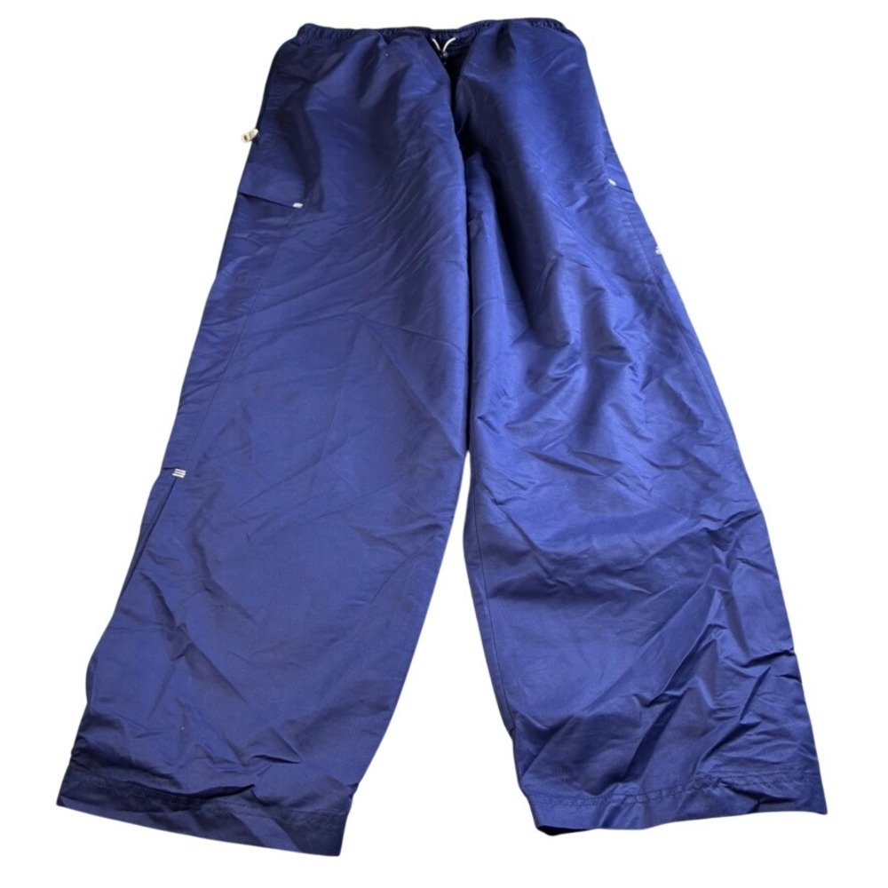 Vintage Adidas Mens XL Navy Blue Windbreaker Pants Wide Leg Track Pants 10736